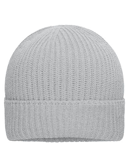 Bio Cotton Winter Beanie in Light Grey Melange, Größe One Size