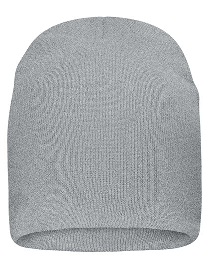 Bio Cotton Casual Beanie in Light Grey Melange, Größe One Size