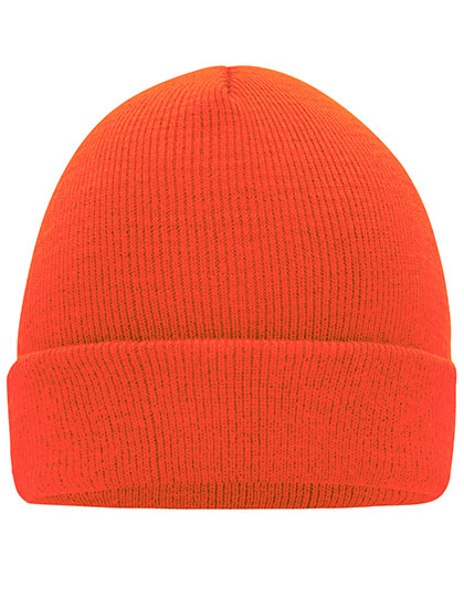 Knitted Cap in Bright Orange, Größe One Size