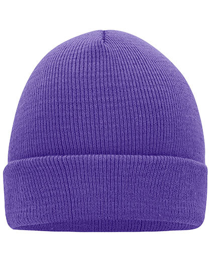 Knitted Cap in Dark Purple, Größe One Size