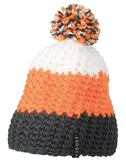 Crocheted Cap With Pompon in Carbon, Größe One Size