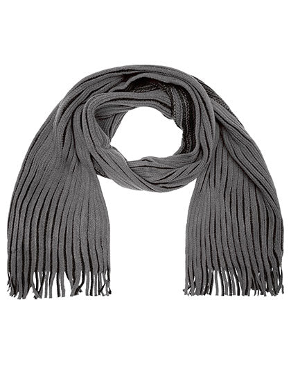 Ribbed Scarf in Anthracite, Größe 180 x 21 cm