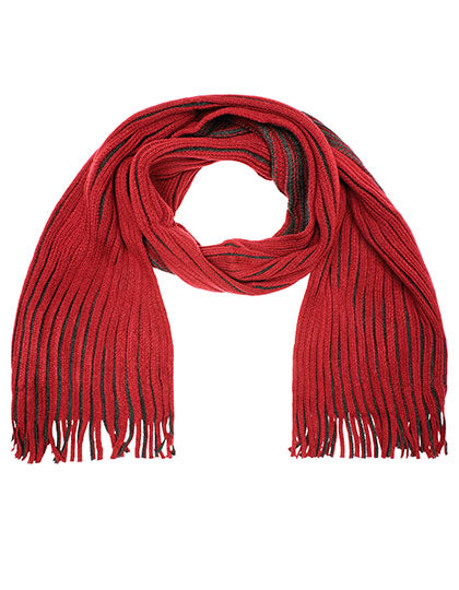 Ribbed Scarf in Dark Red, Größe 180 x 21 cm