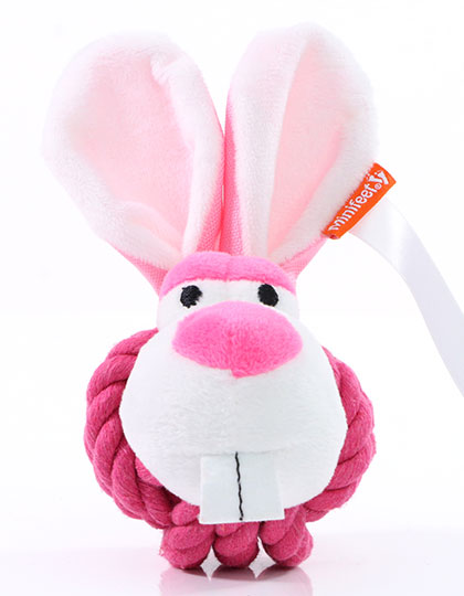 MiniFeet® Hundespielzeug Knotentier Hase in Pink, Größe One Size