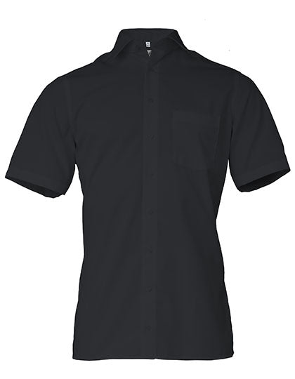 Men´s Shirt Modern Fit Short Sleeve in Black, Größe 47