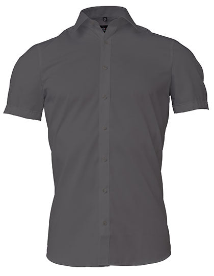 Men´s Shirt Body Fit Short Sleeve in Anthracite, Größe 43