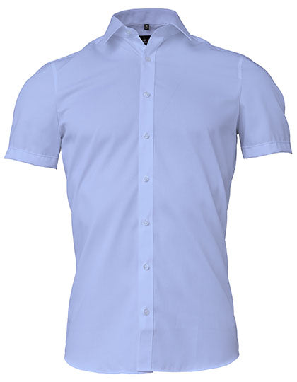 Men´s Shirt Body Fit Short Sleeve in Blue, Größe 43