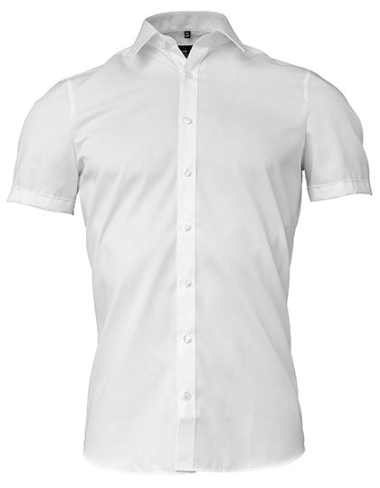 Men´s Shirt Body Fit Short Sleeve in White, Größe 43