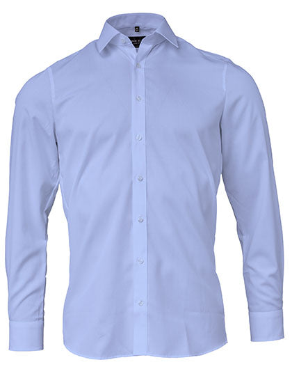 Men´s Shirt Body Fit Long Sleeve in Blue, Größe 43