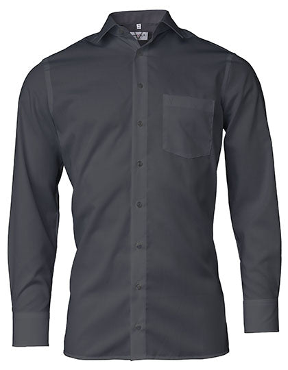 Men´s Shirt Comfort Fit Long Sleeve in Anthracite, Größe 49