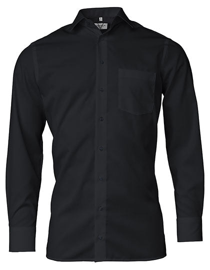 Men´s Shirt Comfort Fit Long Sleeve in Black, Größe 49