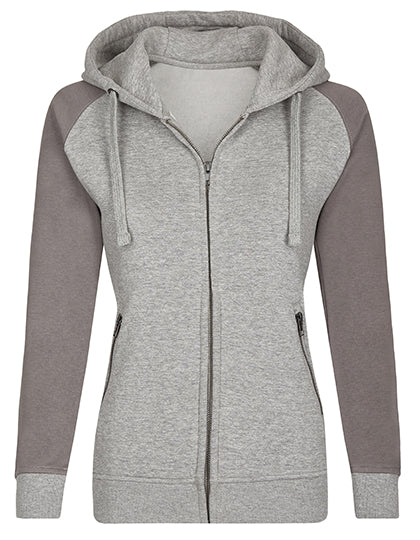 my mate - Ladies´ Zip Hoody in Heather Grey, Größe XXL