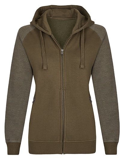 my mate - Ladies´ Zip Hoody in Olive, Größe XXL