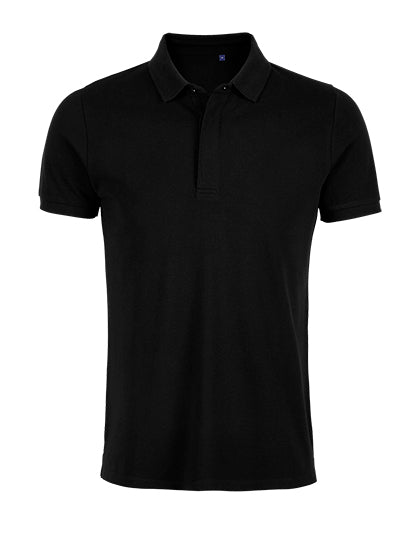 Men´s Piqué Polo Shirt Owen in Deep Black, Größe 4XL