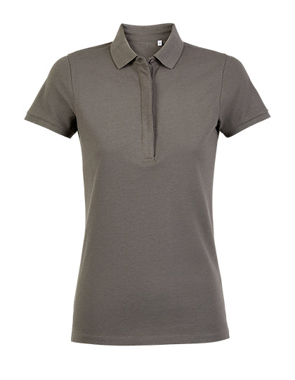 Women´s Piqué Polo Shirt Owen in Soft Gray, Größe 3XL