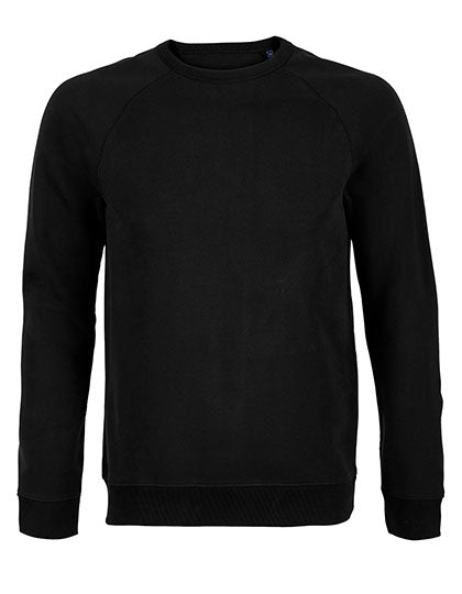 Men´s French Terry Sweatshirt Nelson in Deep Black, Größe 4XL