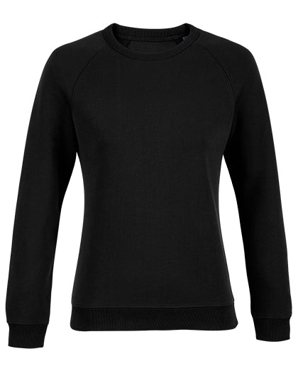 Women´s French Terry Sweatshirt Nelson in Deep Black, Größe 3XL