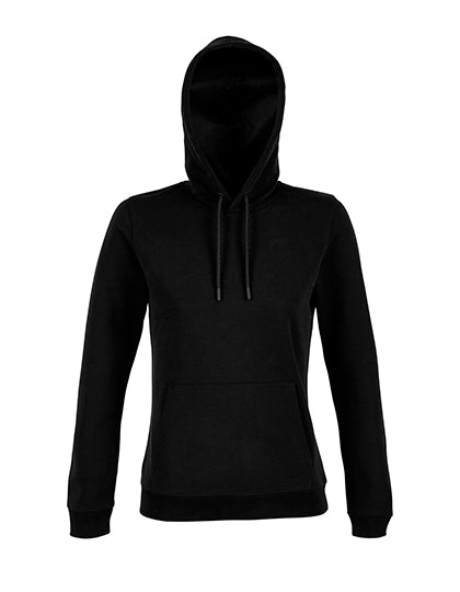 Women´s French Terry Hoodie Nicholas in Deep Black, Größe 3XL
