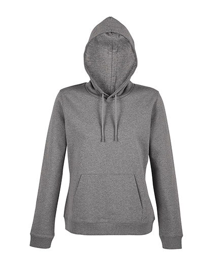 Women´s French Terry Hoodie Nicholas in Gray Melange, Größe 3XL