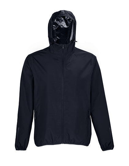 Unisex Waterproof Windbreaker Jacket Andrea in Deep Black, Größe 3XL