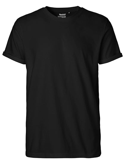 Men´s Roll Up Sleeve T-Shirt in Black, Größe 3XL