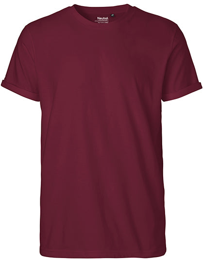 Men´s Roll Up Sleeve T-Shirt in Bordeaux, Größe 3XL