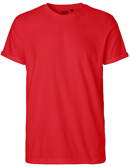 Men´s Roll Up Sleeve T-Shirt in Red, Größe 3XL
