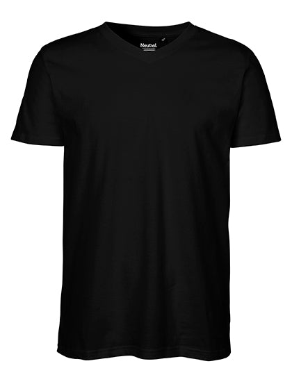 Men´s V-Neck T-Shirt in Black, Größe 3XL