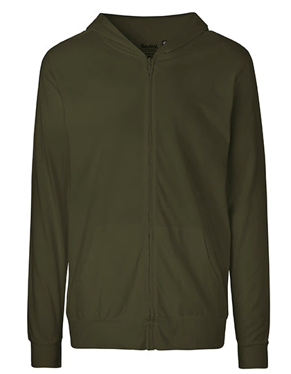 Unisex Jersey Hoodie With Zip in Military, Größe 3XL