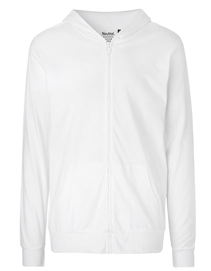 Unisex Jersey Hoodie With Zip in White, Größe 3XL