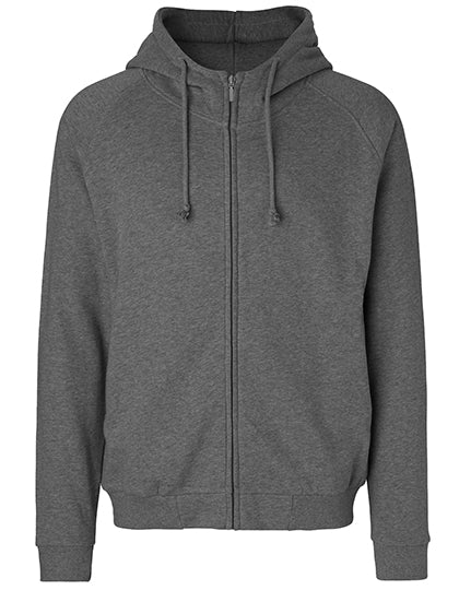 Unisex Hoodie With Hidden Zip in Dark Heather, Größe 3XL