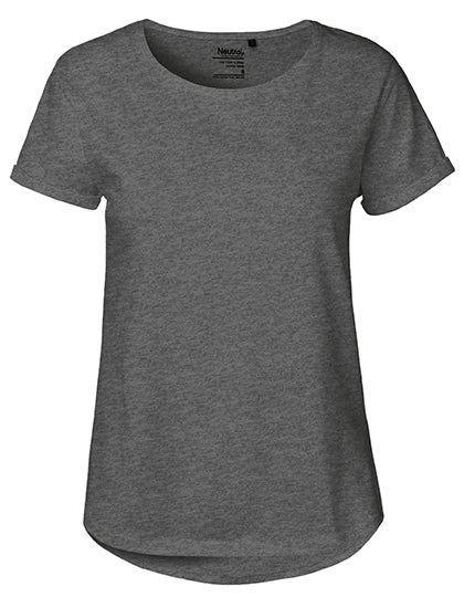 Ladies´ Roll Up Sleeve T-Shirt in Dark Heather, Größe XXL