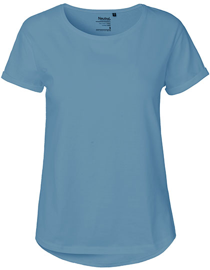 Ladies´ Roll Up Sleeve T-Shirt in Dusty Indigo, Größe XXL