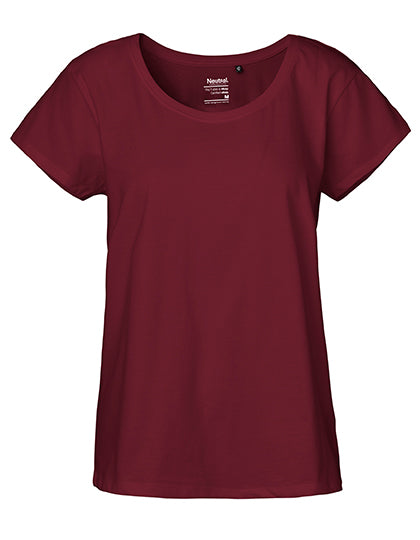 Ladies´ Loose Fit T-Shirt in Bordeaux, Größe XXL