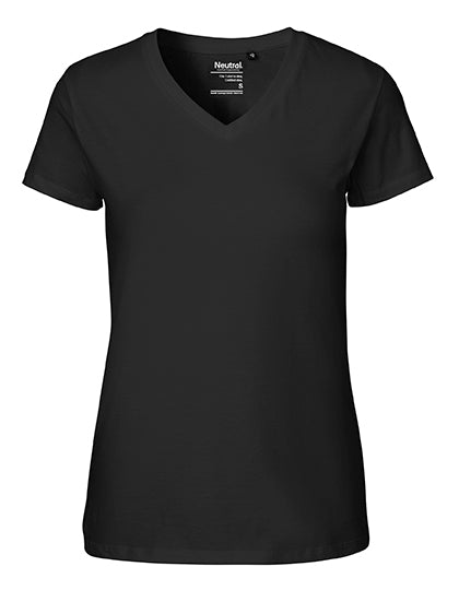Ladies´ V-Neck T-Shirt in Black, Größe XS