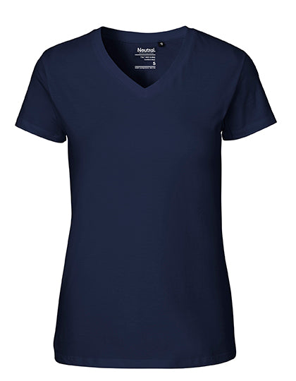 Ladies´ V-Neck T-Shirt in Navy, Größe XS