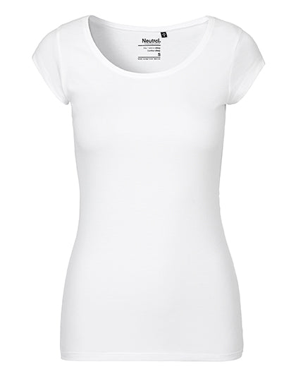 Ladies´ Roundneck T-Shirt in White, Größe XXL