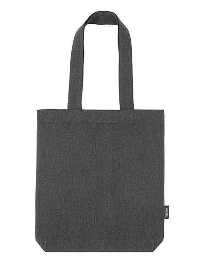 Recycled Twill Bag in Black Melange, Größe 38 x 42 cm