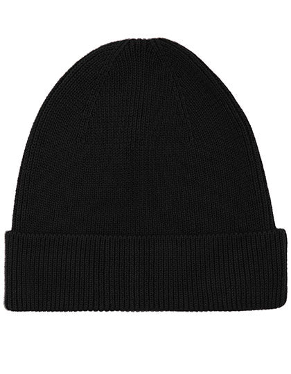 Beanie 1x1 Rib in Black, Größe One Size