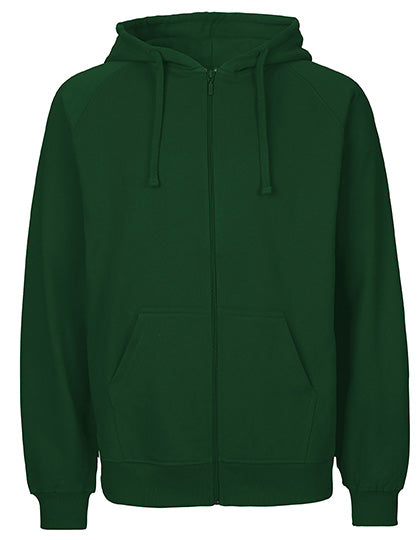 Unisex Tiger Cotton Hoodie With Zipper in Bottle Green, Größe 3XL