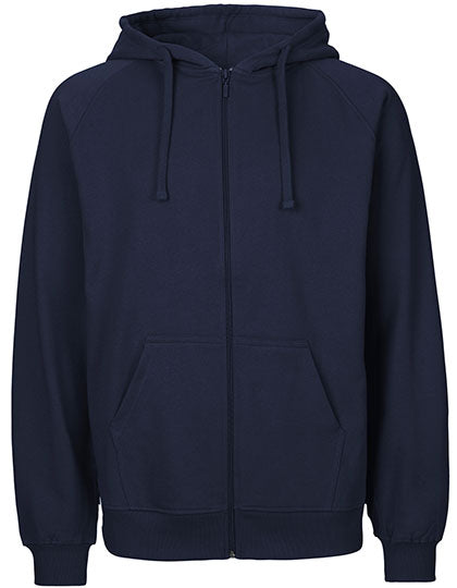 Unisex Tiger Cotton Hoodie With Zipper in Navy, Größe 3XL