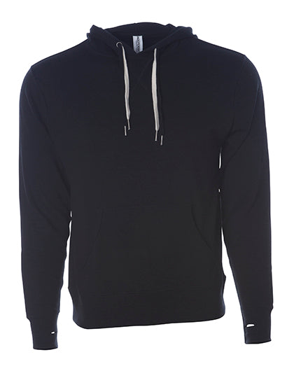 Unisex Midweight French Terry Hooded Pullover in Black, Größe XXL