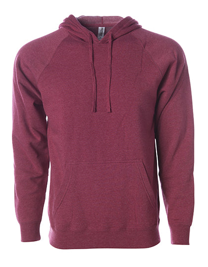 Unisex Midweight Special Blend Raglan Hooded Pullover in Crimson, Größe 3XL