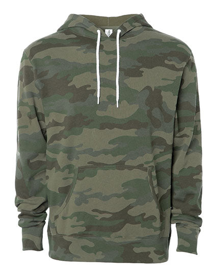 Unisex Lightweight Hooded Pullover in Forest Camo, Größe 3XL