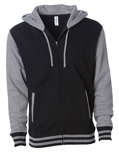 Unisex Heavyweight Varsity Zip Hood in Black, Größe 3XL