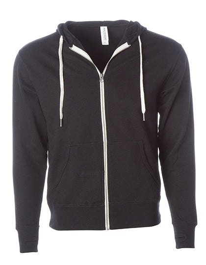 Unisex Midweight French Terry Zip Hood in Black, Größe XXL