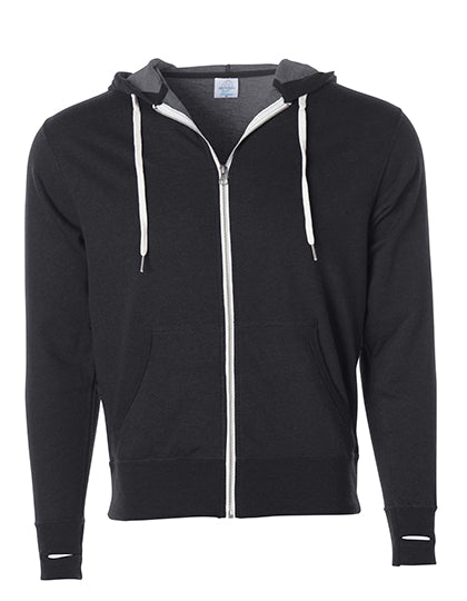 Unisex Midweight French Terry Zip Hood in Charcoal Heather, Größe XXL