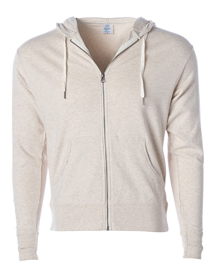 Unisex Midweight French Terry Zip Hood in Oatmeal Heather, Größe XXL
