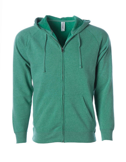 Unisex Midweight Special Blend Raglan Zip Hood in Sea Green, Größe 3XL