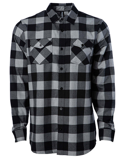 Unisex Flannel Shirt in Grey Heather, Größe 3XL